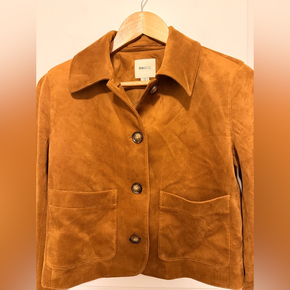RW&CO. Tan Suede Women's Blazer - Picture 3 of 8